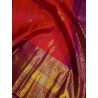 2G Pure Kanjivaram Silk Saree with Buttas and Grand Zari Border- Coral red | Prahla Silks