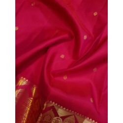 2G Pure Kanjivaram Silk Saree with Buttas and Grand Zari Border- Pink | Prahla Silks