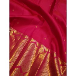 2G Pure Kanjivaram Silk Saree with Buttas and Grand Zari Border- Pink | Prahla Silks