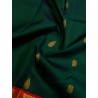 2G Pure Kanjivaram Silk Saree Bottle Green with Chilly Red Border & Peacock Butta | Prahla Silks