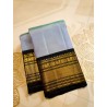 2G Kanjivaram Silk Saree in Pastel Lavender with Black, Gold Zari & Peacock Border | Prahla Silks