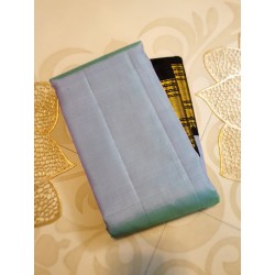 2G Kanjivaram Silk Saree in Pastel Lavender with Black, Gold Zari & Peacock Border | Prahla Silks