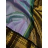2G Kanjivaram Silk Saree in Pastel Lavender with Black, Gold Zari & Peacock Border | Prahla Silks