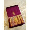 2G Pure Kanjivaram Silk Saree in Royal Wine with Gold Zari Border & Peacock Butta | Prahla Silks