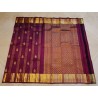 2G Pure Kanjivaram Silk Saree in Royal Wine with Gold Zari Border & Peacock Butta | Prahla Silks