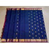 2G Pure Kanjivaram Silk Saree Royal Blue with Rani Pink Border & Gold Peacock Buttas | Prahla Silks