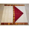2G Pure Kanjivaram Silk Saree – Off-White & Chilli Red with Korvai Border