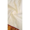 2G Pure Kanjivaram Silk Saree – Off-White & Chilli Red with Korvai Border