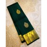 2G Pure Kanjivaram Silk Saree in Green with Gold Zari | Prahla Silks