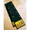 2G Pure Kanjivaram Silk Saree – Bottle Green with Rich Gold Zari | Prahla Silks