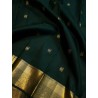 2G Pure Kanjivaram Silk Saree – Bottle Green with Rich Gold Zari | Prahla Silks