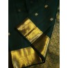2G Pure Kanjivaram Silk Saree – Bottle Green with Rich Gold Zari | Prahla Silks