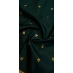 2G Pure Kanjivaram Silk Saree – Bottle Green with Rich Gold Zari | Prahla Silks