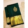 2G Pure Kanjivaram Silk Saree in Green with Gold Zari | Prahla Silks