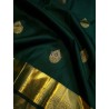 2G Pure Kanjivaram Silk Saree in Green with Gold Zari | Prahla Silks