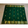 2G Pure Kanjivaram Silk Saree Bottle Green with Gold Zari Border & Buttas | Prahla Silks