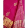 2G Pure Kanjivaram Silk Saree – Rani Pink with Gold Zari Buttas & Grand Border | Prahla Silks