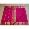 2G Pure Kanjivaram Silk Saree – Rani Pink with Gold Zari Buttas & Grand Border | Prahla Silks