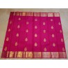2G Pure Kanjivaram Silk Saree – Rani Pink with Gold Zari Buttas & Grand Border | Prahla Silks