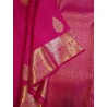 2G Pure Kanjivaram Silk Saree – Rani Pink with Gold Zari Buttas & Grand Border | Prahla Silks