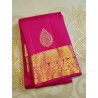 2G Pure Kanjivaram Silk Saree – Rani Pink with Gold Zari Buttas & Grand Border | Prahla Silks