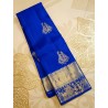 2G Pure Kanjivaram Silk Saree – Royal Blue with Traditional Pallakku Gold Zari Border | Prahla Silks
