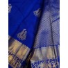 2G Pure Kanjivaram Silk Saree – Royal Blue with Traditional Pallakku Gold Zari Border | Prahla Silks