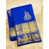 2G Pure Kanjivaram Silk Saree – Royal Blue with Traditional Pallakku Gold Zari Border | Prahla Silks