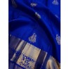 2G Pure Kanjivaram Silk Saree – Royal Blue with Traditional Pallakku Gold Zari Border | Prahla Silks