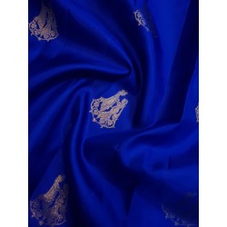 2G Pure Kanjivaram Silk Saree – Royal Blue with Traditional Pallakku Gold Zari Border | Prahla Silks