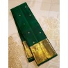 2G Pure Kanjivaram Silk Saree in Emerald Green with Gold Zari Border | Prahla Silks