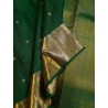 2G Pure Kanjivaram Silk Saree in Emerald Green with Gold Zari Border | Prahla Silks