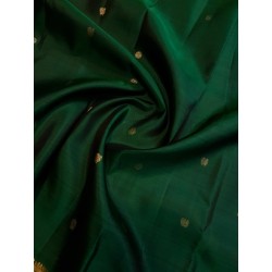 2G Pure Kanjivaram Silk Saree in Emerald Green with Gold Zari Border | Prahla Silks
