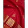 2G Pure Kanjivaram Silk Saree – Vermilion Red with Rich Antique Zari Border | Prahla Silks