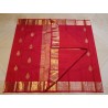 2G Pure Kanjivaram Silk Saree – Vermilion Red with Rich Antique Zari Border | Prahla Silks
