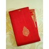 2G Pure Kanjivaram Silk Saree – Vermilion Red with Rich Antique Zari Border | Prahla Silks