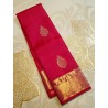 2G Pure Kanjivaram Silk Saree – Red with Gold Zari Border | Bridal Traditional Saree | Prahla Silks