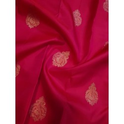 2G Pure Kanjivaram Silk Saree – Red with Gold Zari Border | Bridal Traditional Saree | Prahla Silks