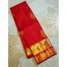 2G Pure Kanjivaram Silk Saree in Chilli red Gold Zari | Prahla Silks