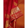 2G Pure Kanjivaram Silk Saree in Chilli red Gold Zari | Prahla Silks