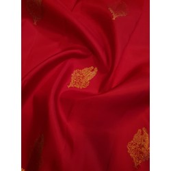 2G Pure Kanjivaram Silk Saree in Chilli red Gold Zari | Prahla Silks