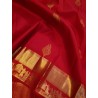 2G Pure Kanjivaram Silk Saree in Chilli red Gold Zari | Prahla Silks