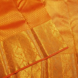 2G Pure Kanjivaram Silk Saree Orange | Prahla Silks | Brocade Designs with Gold Zari Weaves