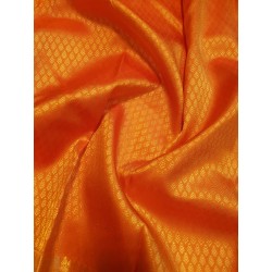2G Pure Kanjivaram Silk Saree Orange | Prahla Silks | Brocade Designs with Gold Zari Weaves