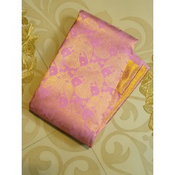 2G Pure Kanjivaram Silk Saree Pink | Prahla Silks | Brocade Designs with Gold Zari Weaves