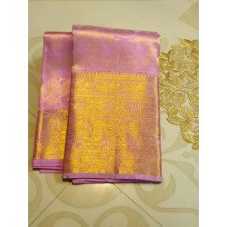 2G Pure Kanjivaram Silk Saree Pink | Prahla Silks | Brocade Designs with Gold Zari Weaves