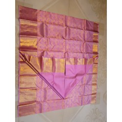 2G Pure Kanjivaram Silk Saree Pink | Prahla Silks | Brocade Designs with Gold Zari Weaves