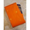 2G Pure Kanjivaram Silk Saree Orange Blue Peacock Border | Prahla Silks