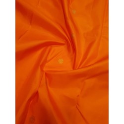 2G Pure Kanjivaram Silk Saree Orange Blue Peacock Border | Prahla Silks
