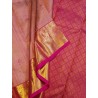 2G Pure Kanjivaram Silk Saree Peach Pink with Peacock Zari Border & Gold Pallu | Prahla Silks